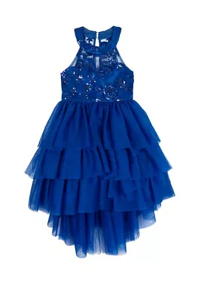 Girls 4-6x Tiered High Low Dress