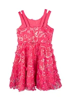 Girls 4-6x Sequin Embroidered Dress