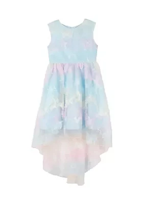 Girls 4-6x Butterfly Mesh Hi Low Dress