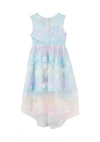 Girls 4-6x Butterfly Mesh Hi Low Dress