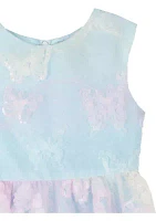 Girls 4-6x Butterfly Mesh Hi Low Dress