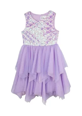 Girls 4-6x Mermaid Bodice to Tiered Skirt Dress