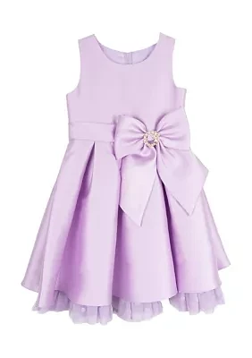 Girls 4-6x Bow Waist Pleated Dress