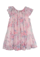 Girls 4-6x Floral Printed Mesh Float Dress