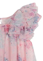 Girls 4-6x Floral Printed Mesh Float Dress