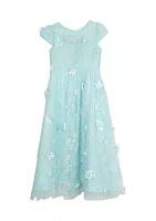 Girls 4-6x 3D Appliqué Maxi Dress