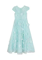 Girls 4-6x 3D Appliqué Maxi Dress