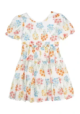 Girls 4-6x Floral Cotton Party Dress