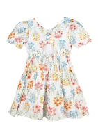 Girls 4-6x Floral Cotton Party Dress