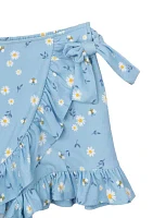 Girls 4-6x Floral Graphic Top and Printed Skort Set