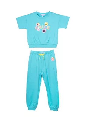 Girls 4-6x French Terry Top and Joggers Set