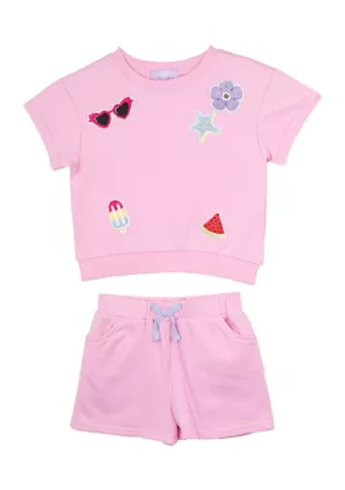 Girls 4-6x Pink Icon Top and Shorts Set