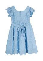 Girls 4-6x Ruffle Sleeve Dress