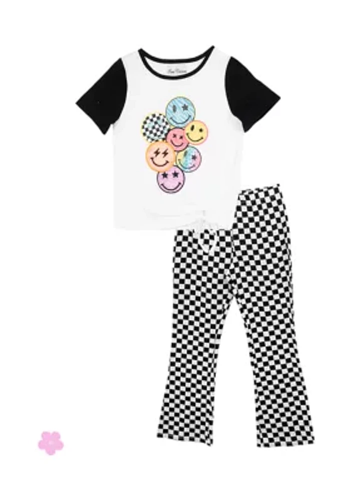 Girls 4-6x Multi Smile Flare Pants Set