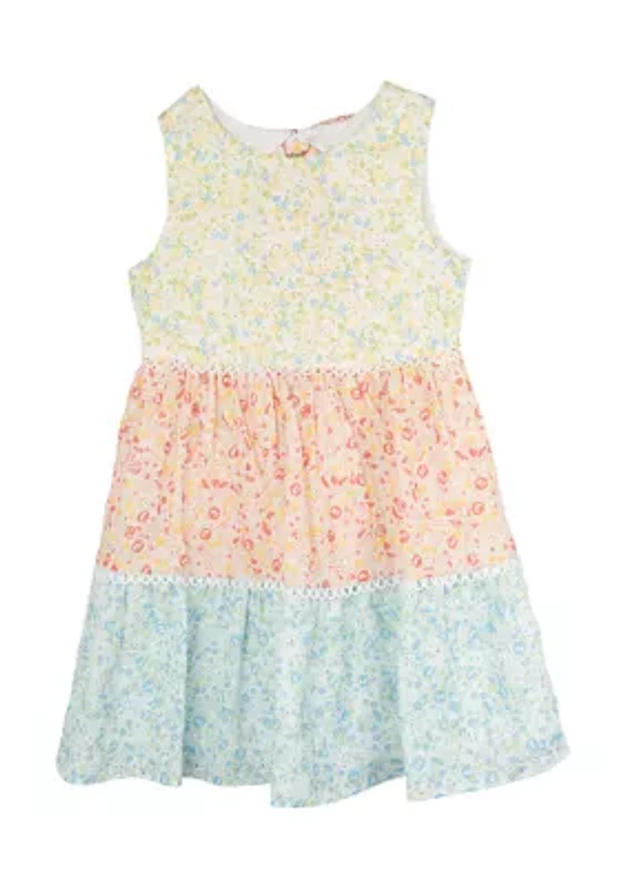 Girls 4-6x Mixed Tiered Eyelet Dress