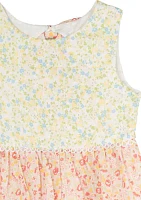 Girls 4-6x Mixed Tiered Eyelet Dress