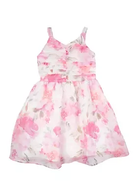 Girls 4-6x Floral Organza Overlay Dress