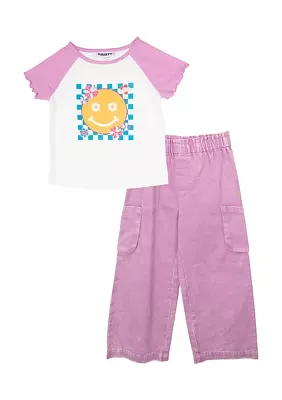 Girls 4-6x Smile Graphic T-Shirt and Pants Set