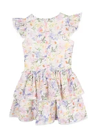 Girls 4-6x Lilac Floral Eyelet Dress