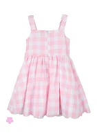 Girls 4-6x Pink Gingham Barbie Dress