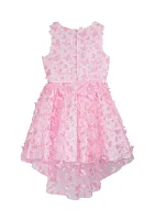 Girls 7-16 3D Butterfly Mesh Hi Low Dress