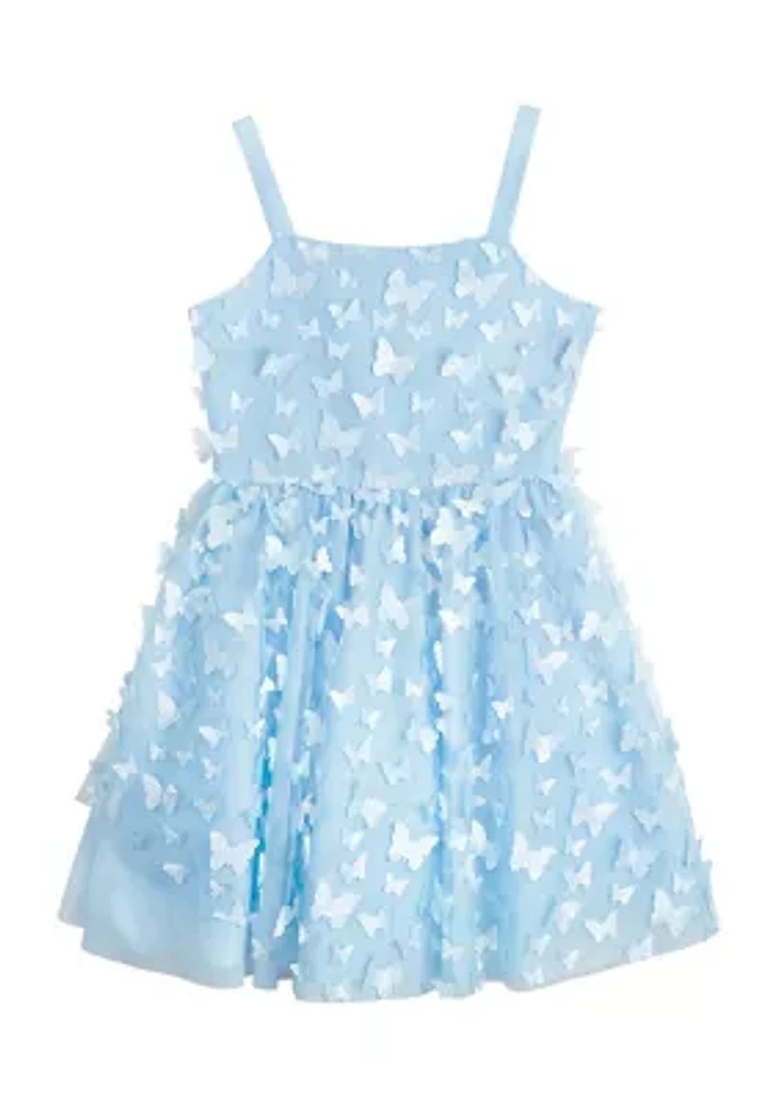 Girls 7-16 Butterfly Mesh Dress