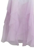 Girls 7-16 Ombré Mesh Cascade Ruffle Maxi Dress