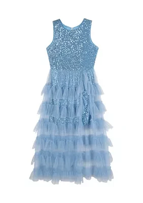 Girls 7-16 Sequin Ruffle Dress