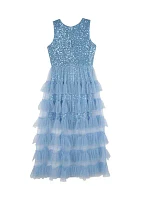 Girls 7-16 Sequin Ruffle Dress