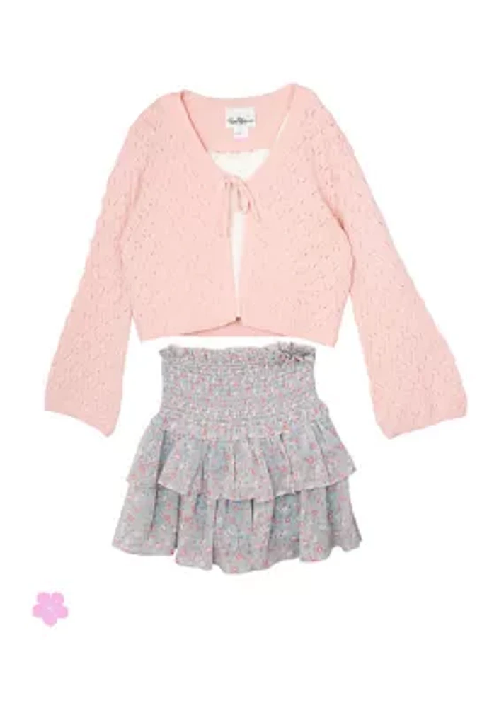 Girls 7-16 2-Piece Sweater and Skirt Set