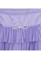 Girls 7-16 Lilac Glitter Mesh Dress