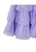 Girls 7-16 Lilac Glitter Mesh Dress