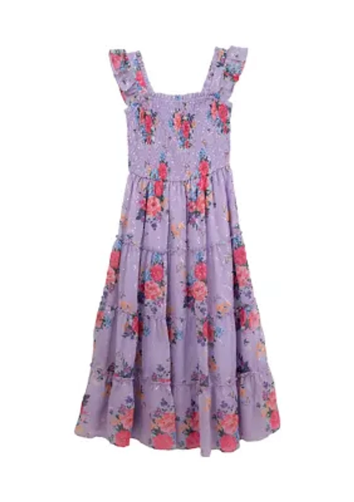 Girls 7-16 Floral Chiffon Maxi Dress