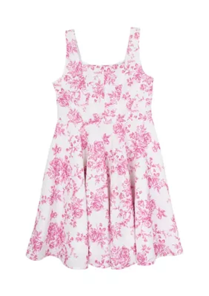 Girls 7-16 Sleeveless Printed Mini Dress