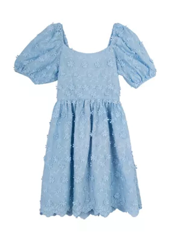 Girls 7-16 Puff Sleeve Dress