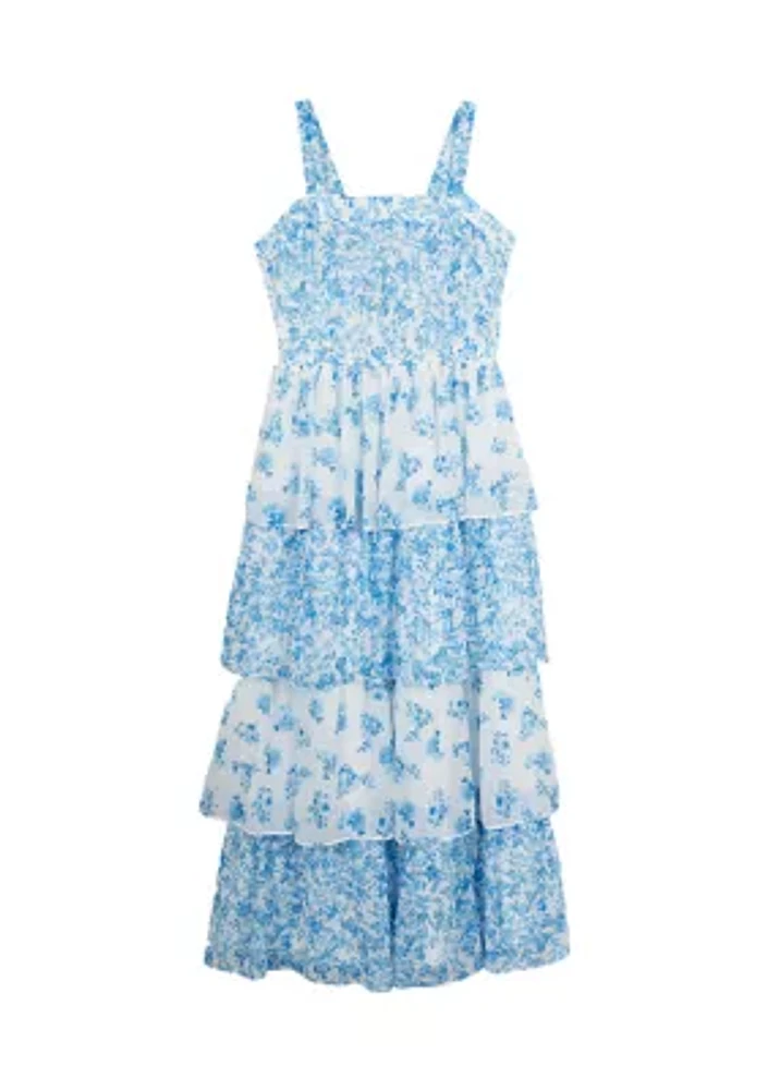 Girls 7-16 Sleeveless Printed Maxi Dress