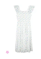 Girls 7-16 Flutter Sleeve Printed Maxi Dress