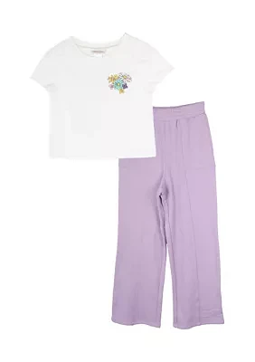 Girls 7-16 Graphic T-Shirt and Cozy Pants Set