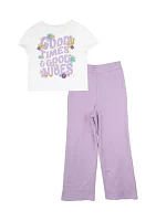 Girls 7-16 Graphic T-Shirt and Cozy Pants Set