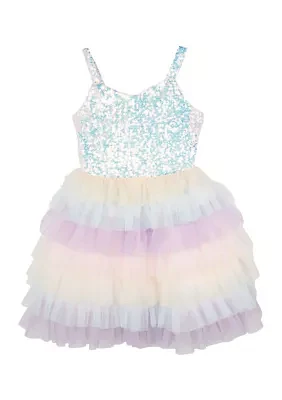 Girls 7-16 Rainbow Sequin Dress