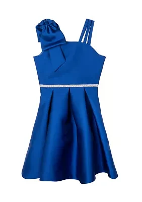 Girls 7-16 Bow Shoulder Mikado Dress