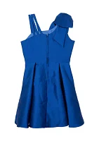 Girls 7-16 Bow Shoulder Mikado Dress