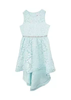 Girls 7-16 Lace High Low Dress