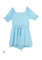 Girls 7-16 Clip Dot Romper