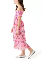 Girls 7-16 Off the Shoulder Floral Dress