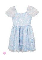 Girls 7-16 Puff Sleeve Floral Dress