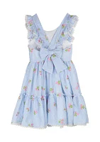 Girls 7-16 Embroidered Seersucker Dress