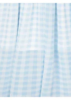 Girls 7-16 Gingham Printed Smocked Chiffon Maxi Dress