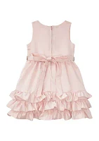 Girls 4-6x Satin Sleeveless Bodice to Ruffle Skirt Dress