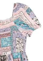 Girls 4-6x Patchwork Printed Dress